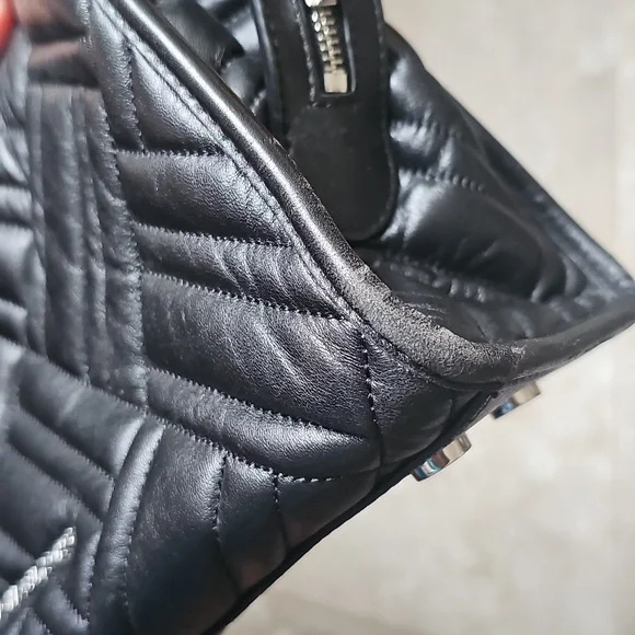 Michael Kors Black Geometric Quilted Shoulder Bag - Picture 13 of 16